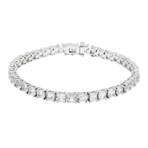 Sterling Silver LabCreated White Sapphire Tennis Bracelet