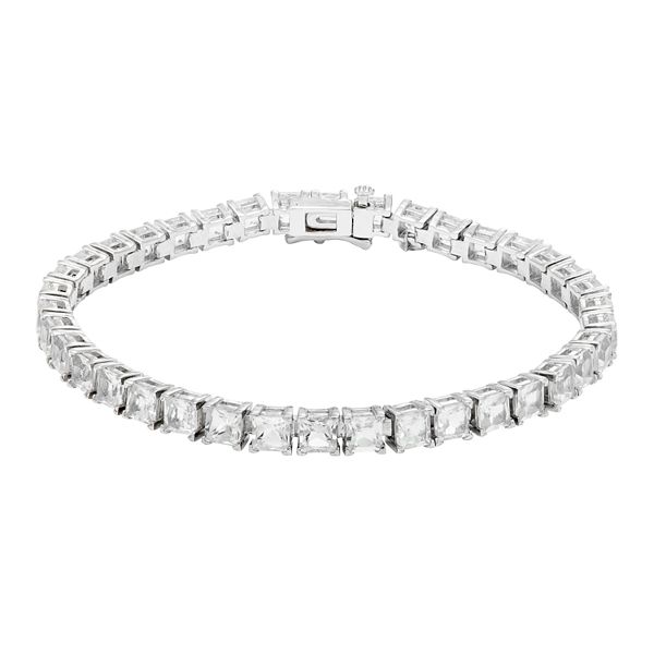 Sterling Silver LabCreated White Sapphire Tennis Bracelet