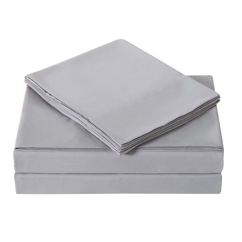 My World Kids Solid Sheet Set, Grey, Twin