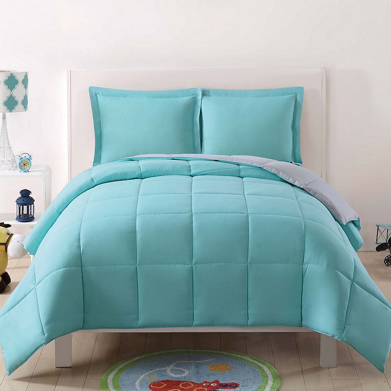 My World Kids Solid Comforter Set, Turquoise/Blue, Twin XL