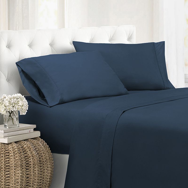 Swift Home Solid Microfiber Sheet Set, Blue, Twin