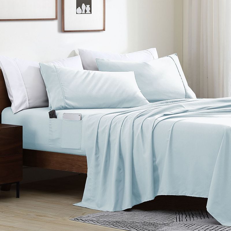 Swift Home Storage Pocket Smart Sheet Set, Turquoise/Blue, Queen