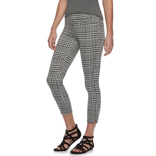 Women's Utopia by HUE Ankle Slit Wide Waistband Houndstooth Skimmer ...