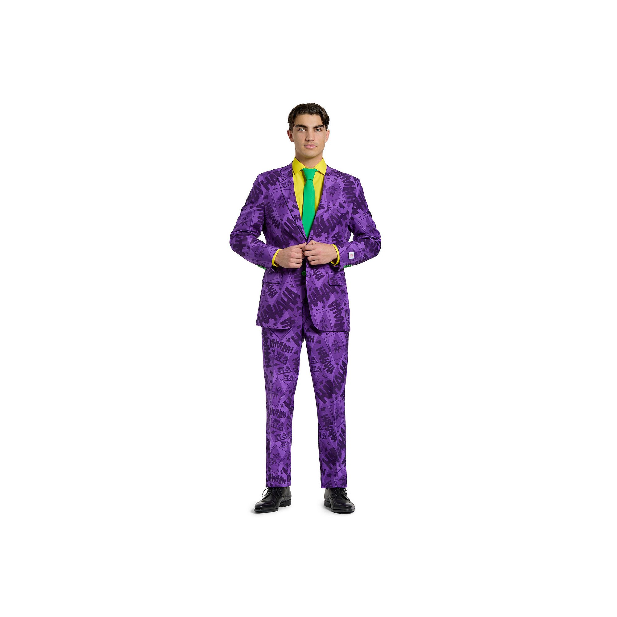 Mens OppoSuits Slim-Fit The Joker Suit & Tie Set, Size: 36 - Regular, Purp