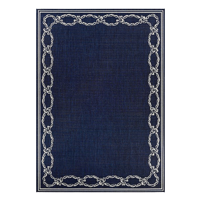 Couristan Recife Rope Knot Framed Indoor Outdoor Rug, Natural, 8.5X13 Ft
