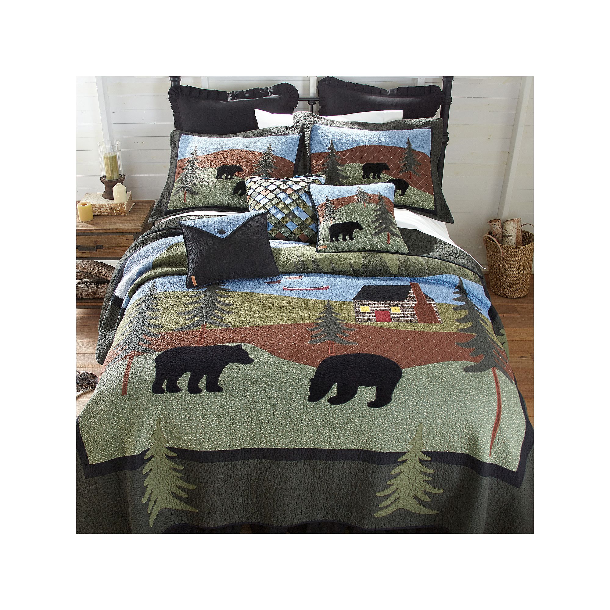 Donna Sharp Bear Lake Quilt or Sham, Multi