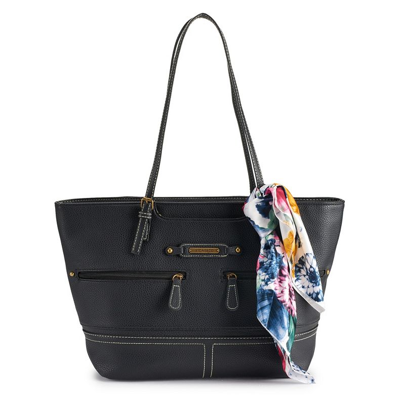 Stone & Co. Large Pebble Leather Tote, Black