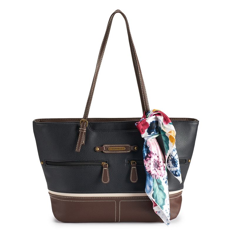 Stone & Co. Large Pebble Leather Tote, Grey