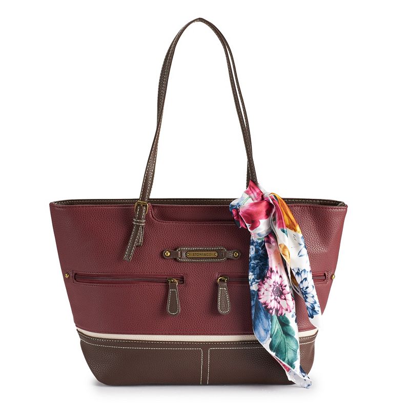 Stone & Co. Large Pebble Leather Tote, Med Purple