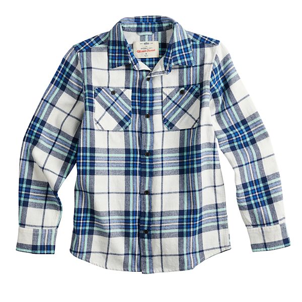 Boys Sizes Small Medium Large NWT Urban Pipeline Flannel Button-Down Blue Shirt 