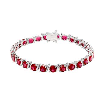 The Regal Collection Sterling Silver Lab-Created Ruby Bracelet