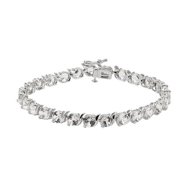 Sterling Silver Lab-Created White Sapphire Bracelet