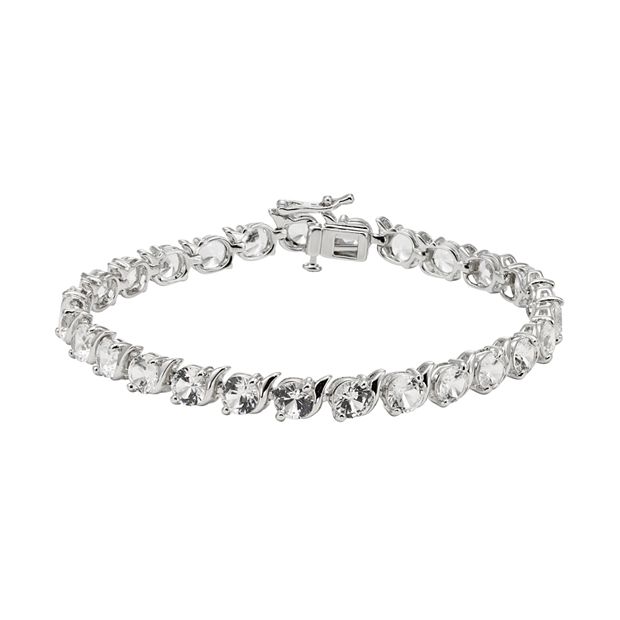 Sterling Silver Lab Created White Sapphire Bracelet