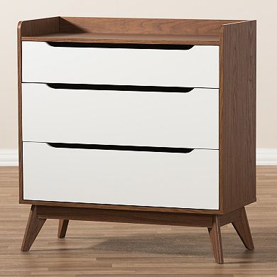 Baxton Studio Brighton Mid-Century 3-Drawer Dresser