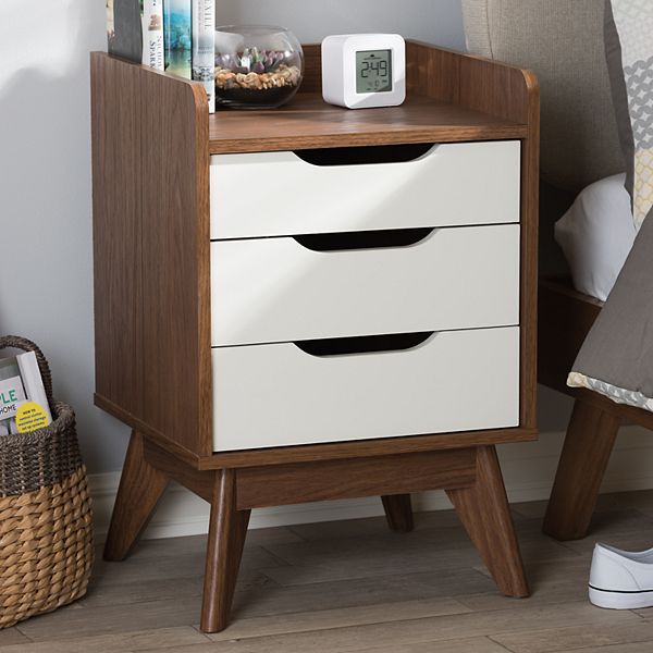 Baxton Studio Brighton Mid Century Nightstand