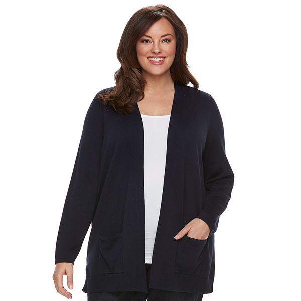 Plus Size Croft & Barrow® Essential Open Front Cardigan