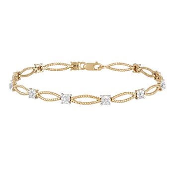 Jewelexcess 14k Gold Over Silver Diamond Accent Rope Link Bracelet