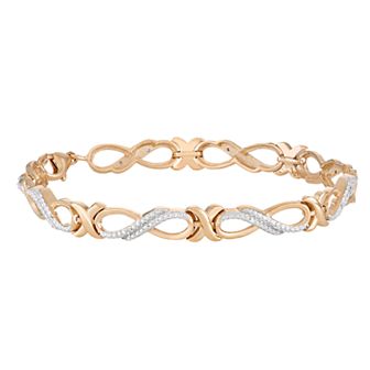 Jewelexcess 14k Gold Over Silver Diamond Accent Infinity Link Bracelet