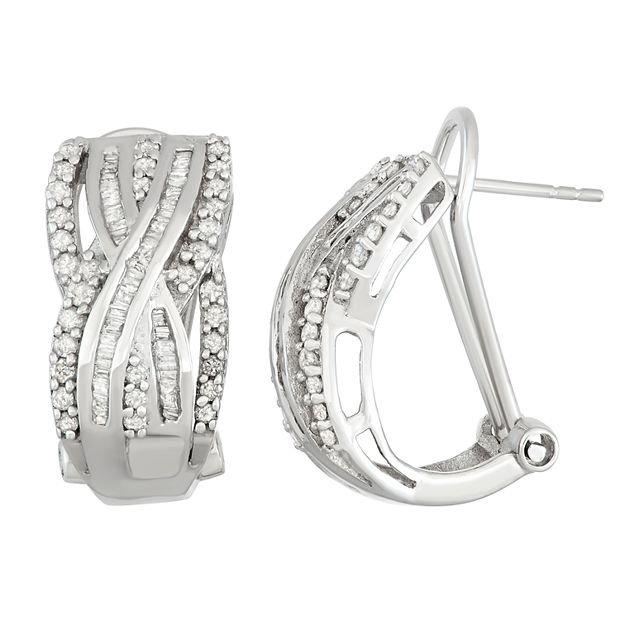 Omega back shop diamond earrings