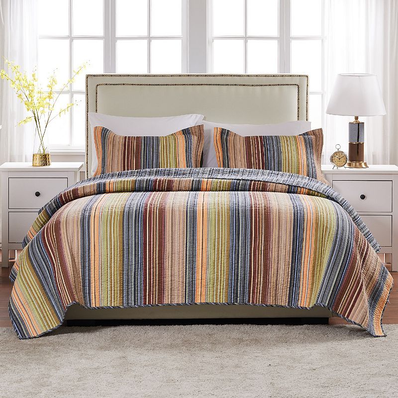 Greenland Home Fashions Katy Quilt Set, Multicolor, Full
