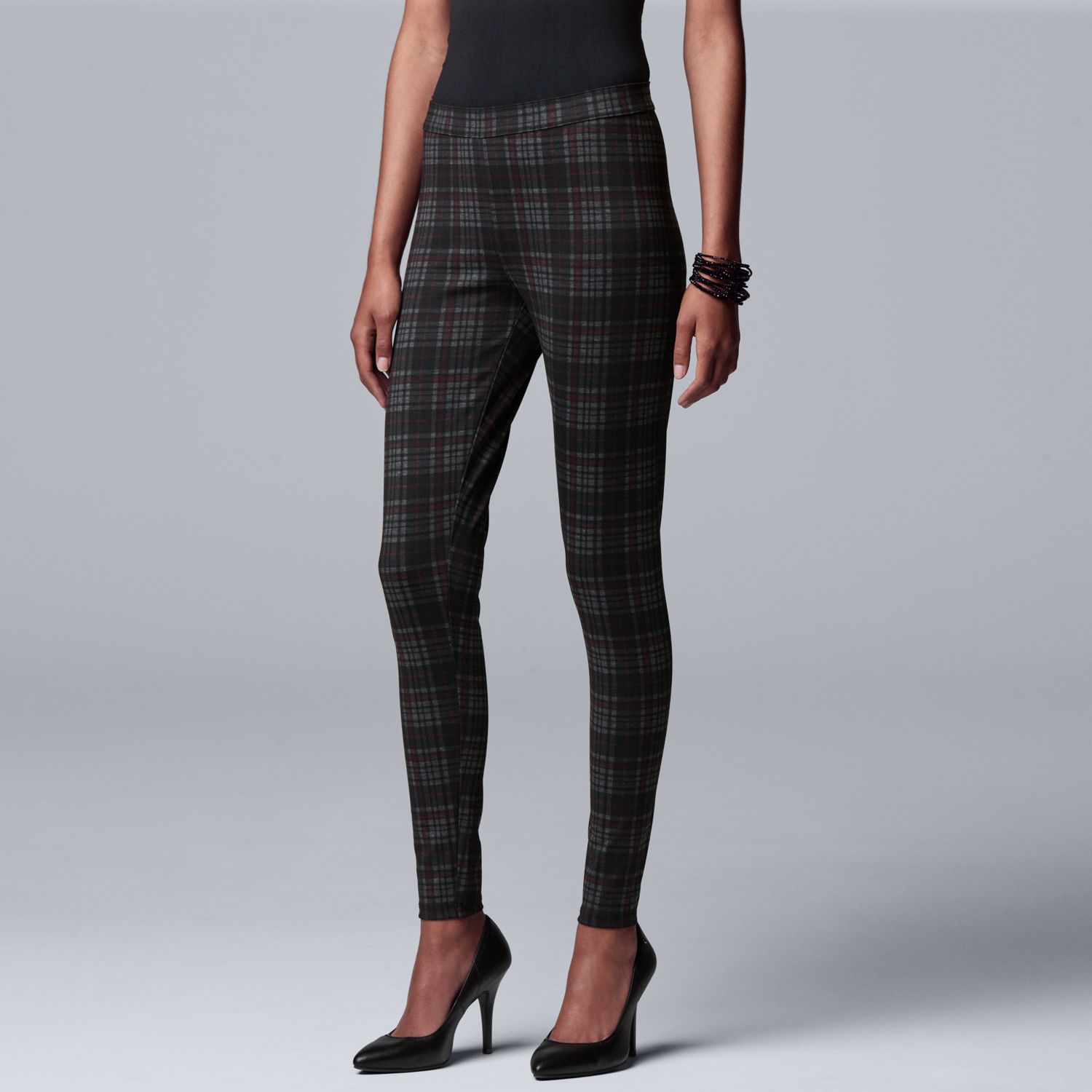 plaid ponte pants