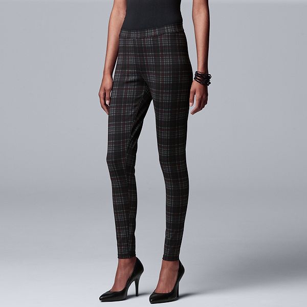 Women's Simply Vera Vera Wang Plaid Ponte Leggings