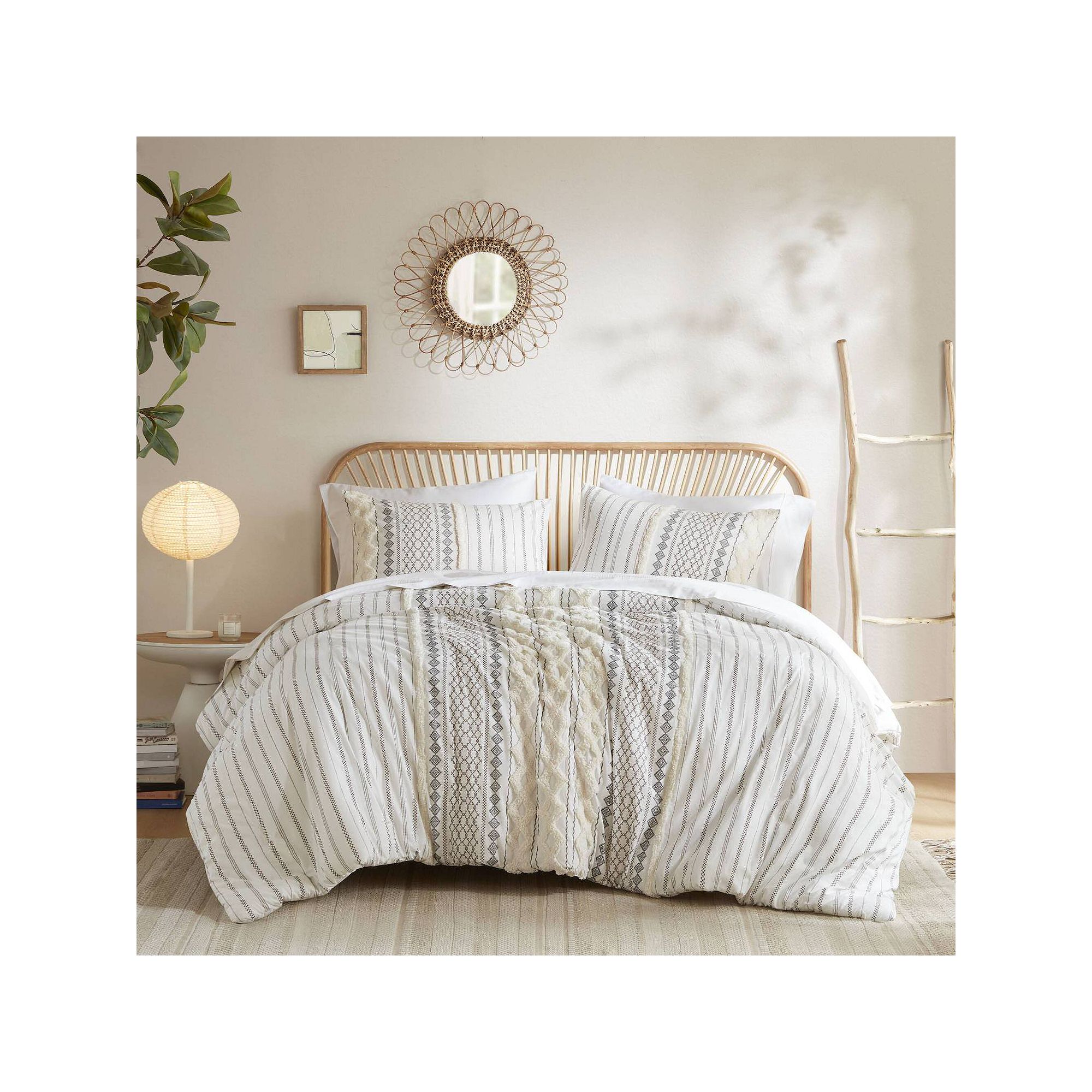 INK+IVY Imani 3-piece Cotton Duvet Cover Set with Shams, Ivory