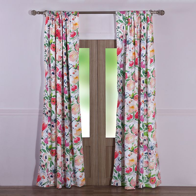 Barefoot Bungalow Blossom Window Curtain Set, Multicolor