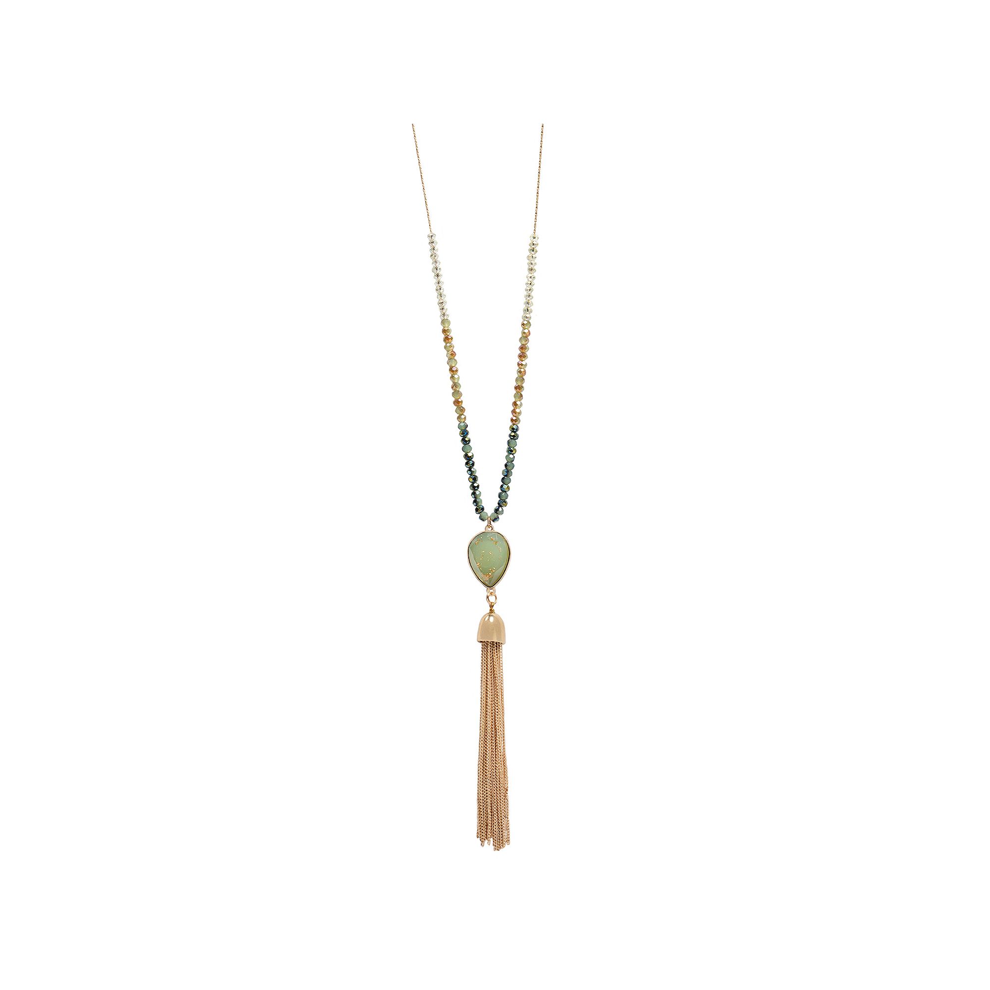 LC Lauren Conrad Beaded Tassel Pendant Necklace, Womens, Turquoise