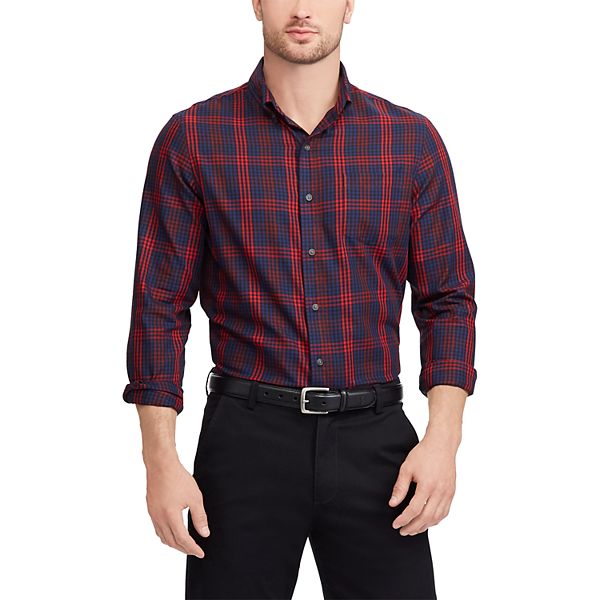 Men's Chaps Regular-Fit Plaid Button-Down Shirt