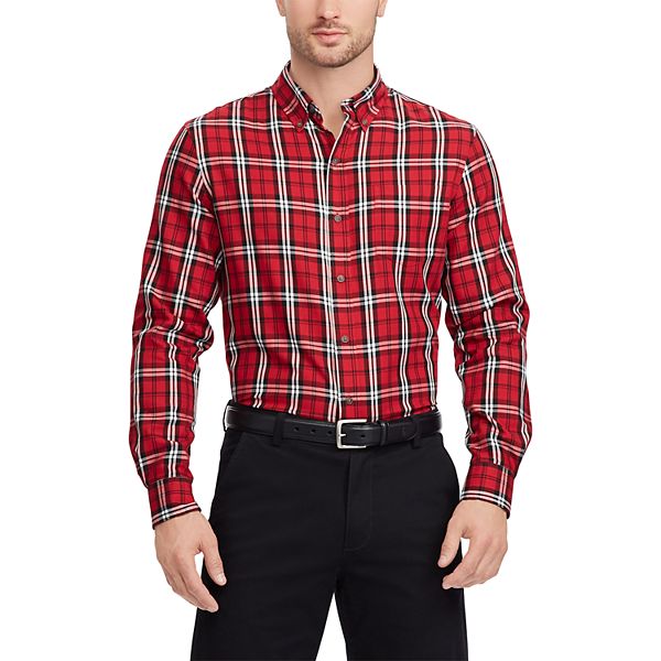 Mens Chaps Regular Fit Plaid Button Down Shirt