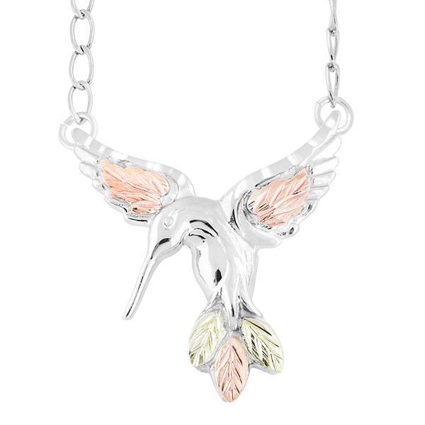 Black Hills Gold .925 Sterling Silver Hummingbird Necklace
