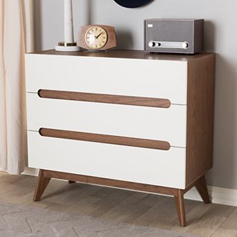 Baxton Studio Calypso Mid-Century 3-Drawer Dresser