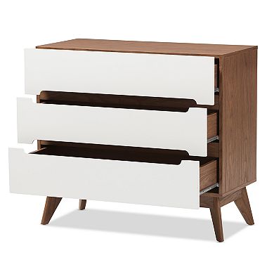 Baxton Studio Calypso Mid-Century 3-Drawer Dresser