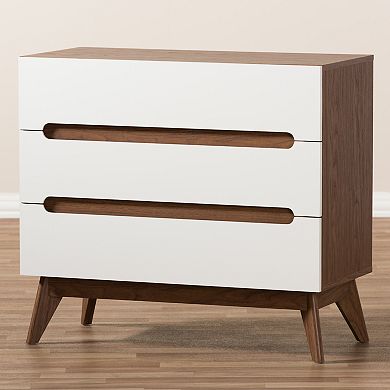 Baxton Studio Calypso Mid-Century 3-Drawer Dresser