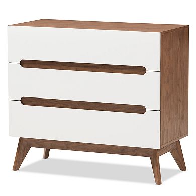 Baxton Studio Calypso Mid-Century 3-Drawer Dresser