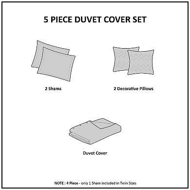 Intelligent Design Khloe Metallic Printed Duvet Cover Set