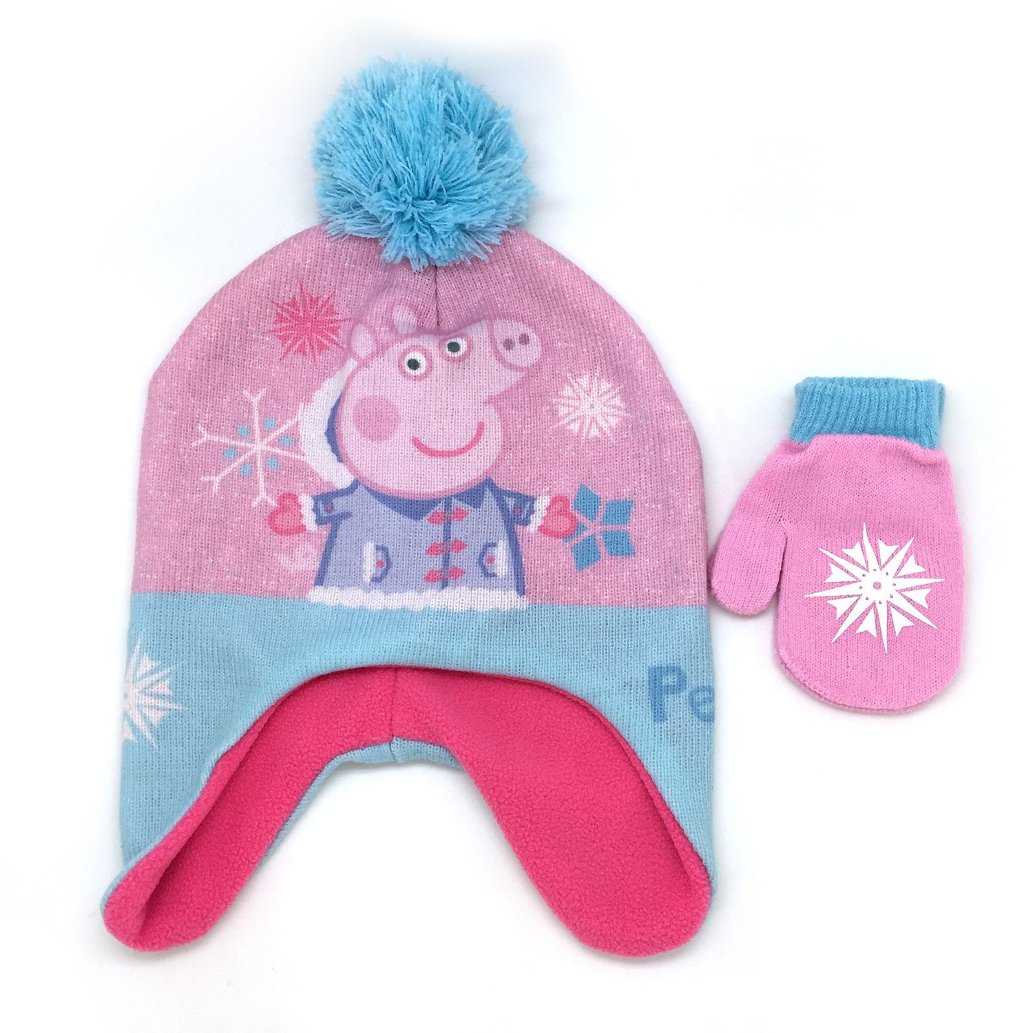 peppa pig hat and mittens