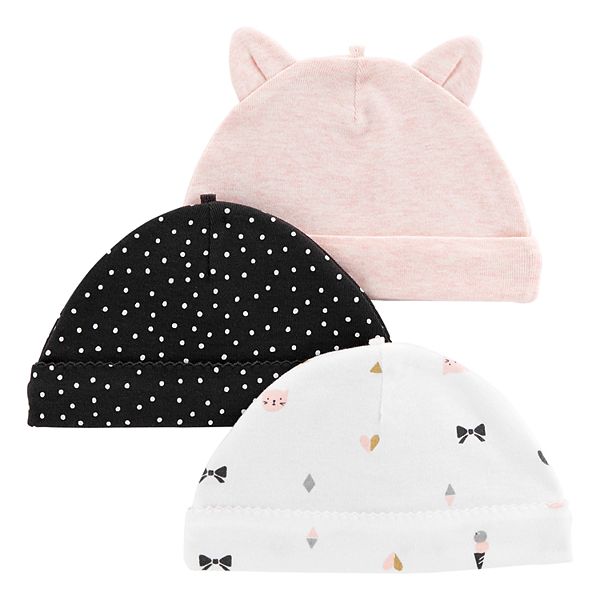 Baby Girl Carter's 3Pack Print & Solid Hats