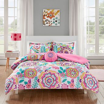 Intelligent Design Corinne Floral Comforter Set with Throw Pillow