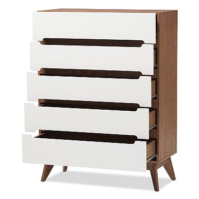 Baxton Studio Calypso Mid-Century 5-Drawer Dresser