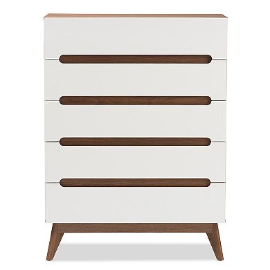 Baxton Studio Calypso Mid-Century 5-Drawer Dresser