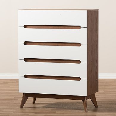 Baxton Studio Calypso Mid-Century 5-Drawer Dresser
