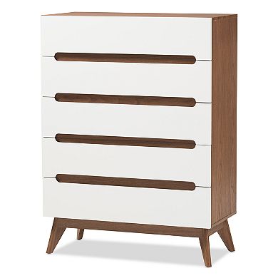 Baxton Studio Calypso Mid-Century 5-Drawer Dresser