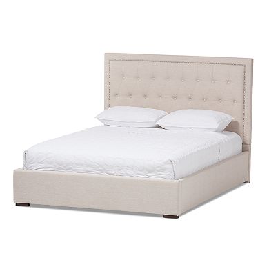 Baxton Studio Taylor Storage Tufted Platform Bed