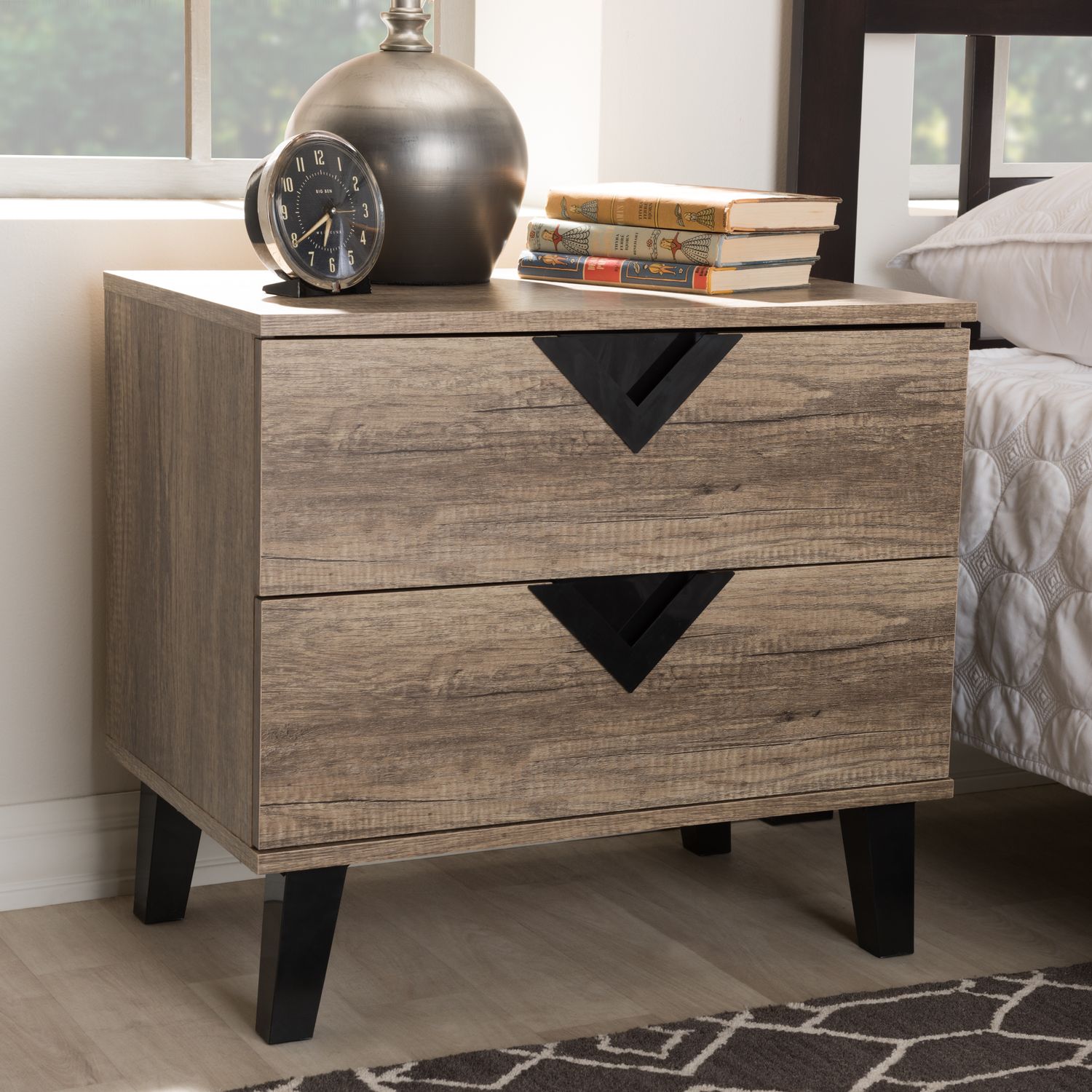 Baxton Studio Swanson Nightstand   3315953