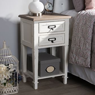 Baxton Studio Dauphine Distressed Nightstand