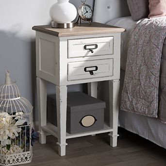 Baxton Studio Dauphine Distressed Nightstand