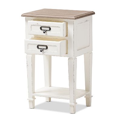 Baxton Studio Dauphine Distressed Nightstand