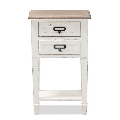 Baxton Studio Dauphine Distressed Nightstand